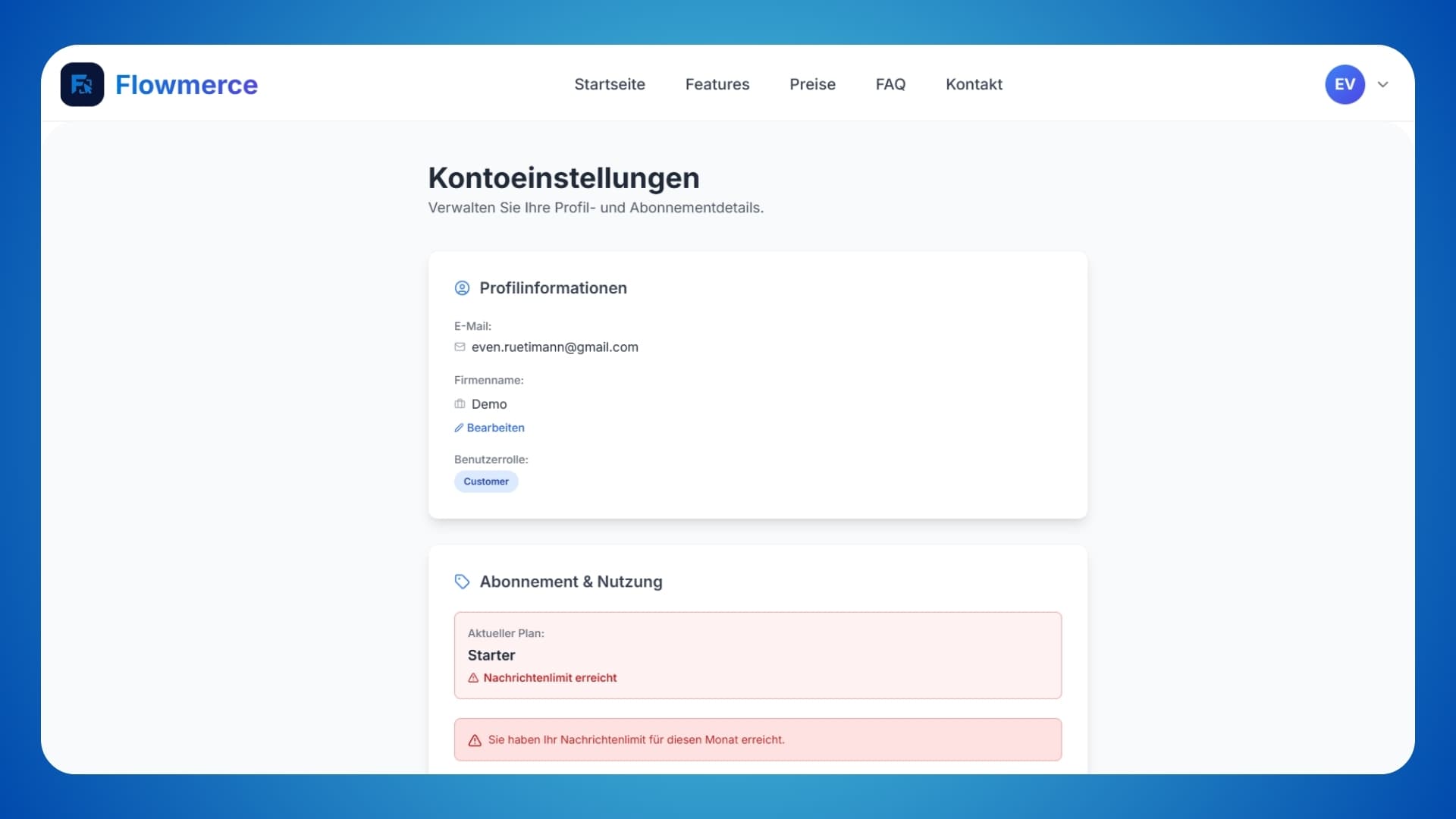Flowmerce – KI-Chatbot-Plattform Bild 5